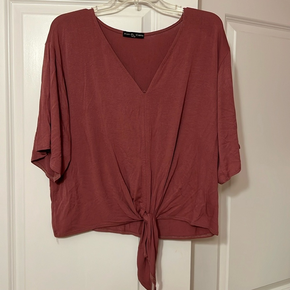 Blush Pink Tie Blouse